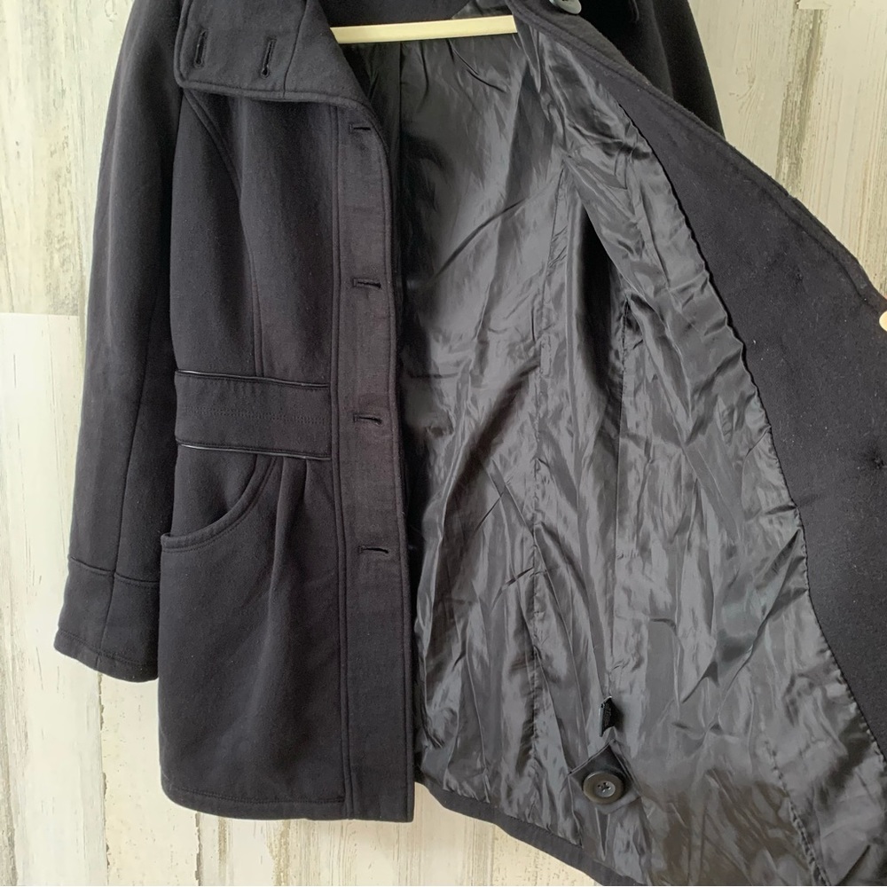 Apt. 9 Black Button Down Pea Coat Jacket Women’s … - image 8